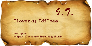 Ilovszky Tímea névjegykártya