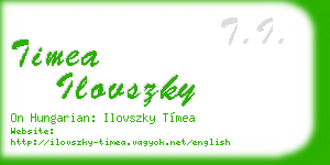 timea ilovszky business card