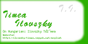 timea ilovszky business card
